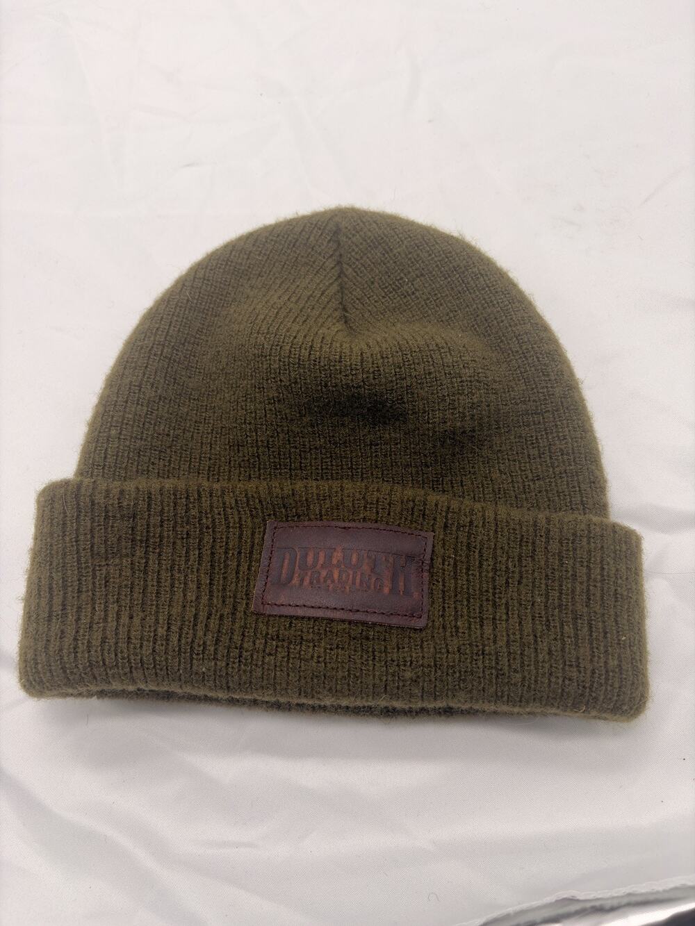 Duluth Trading Co 100% Wool Cuffed Beanie Brown Green USA Made Unisex